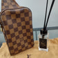 Louis Vuitton Damier Geronimos Leather Fabric Brown Cross body bag