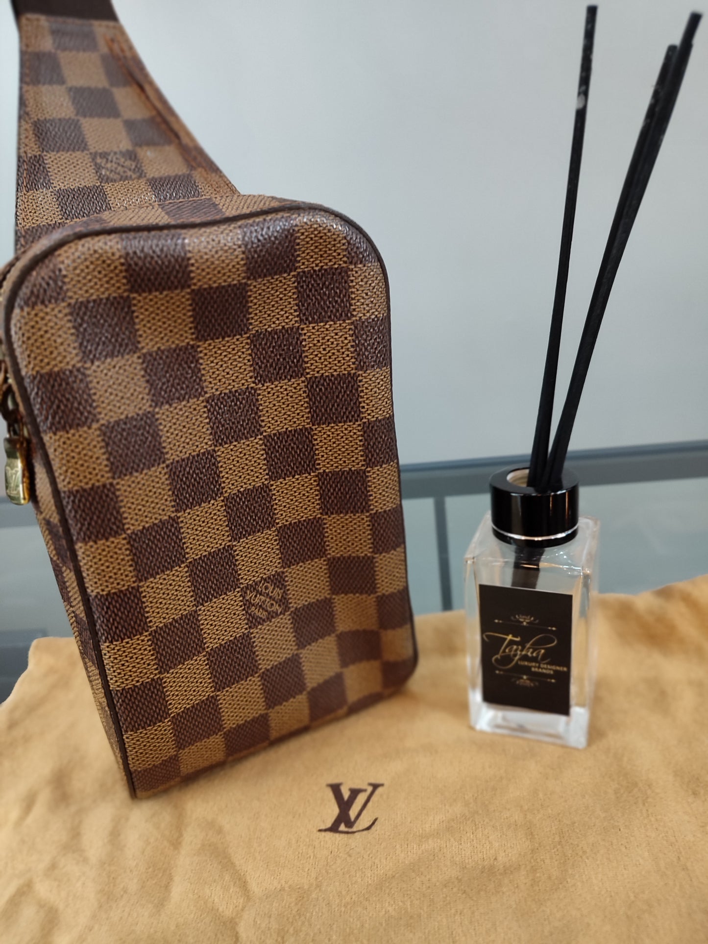 Louis Vuitton Damier Geronimos Leather Fabric Brown Cross body bag