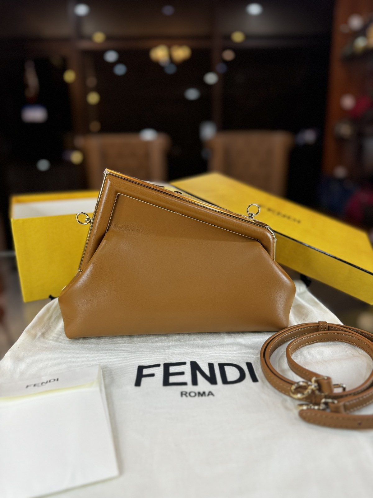 Fendi First Small Gold Bag