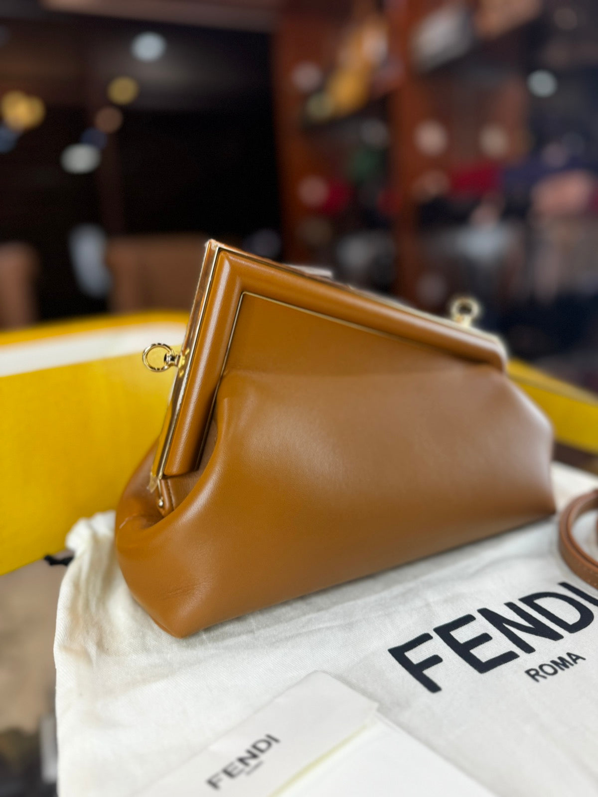 Fendi First Small Gold Bag