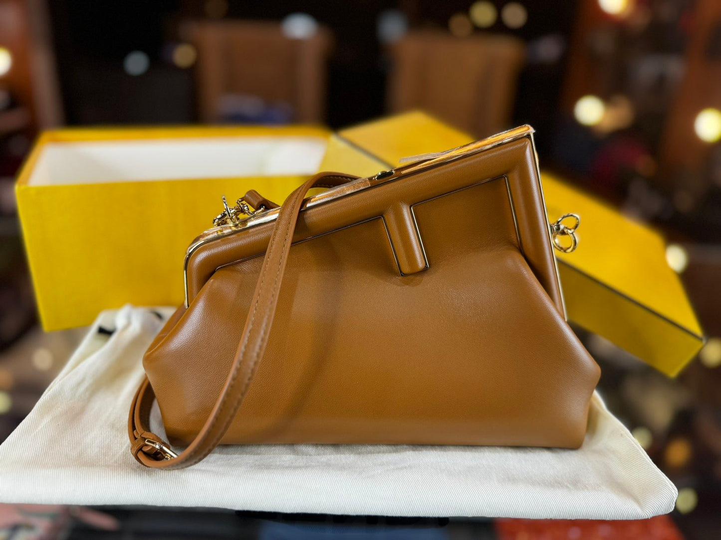 Fendi First Small Gold Bag