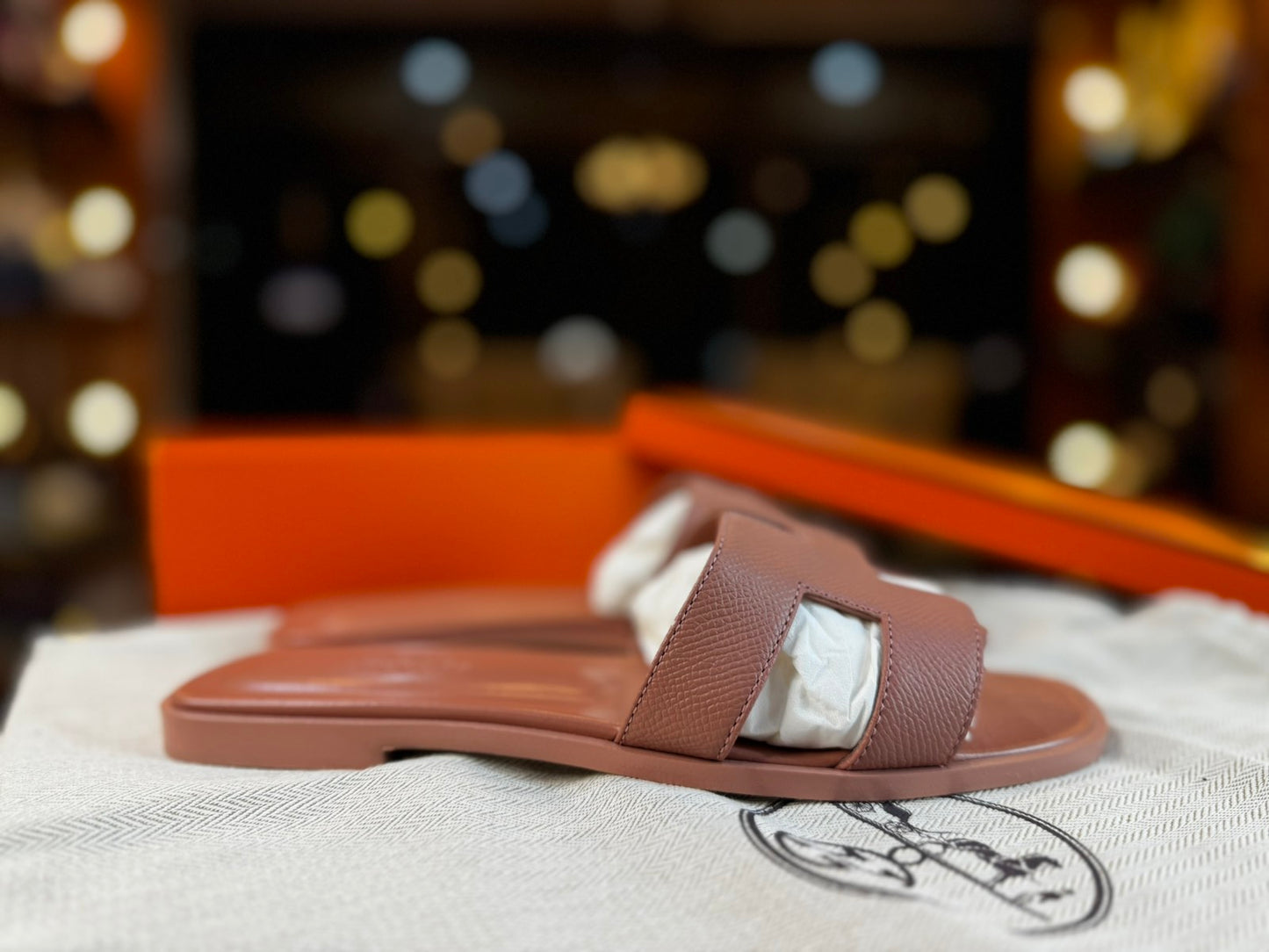 Hermes Oran Leather Mules