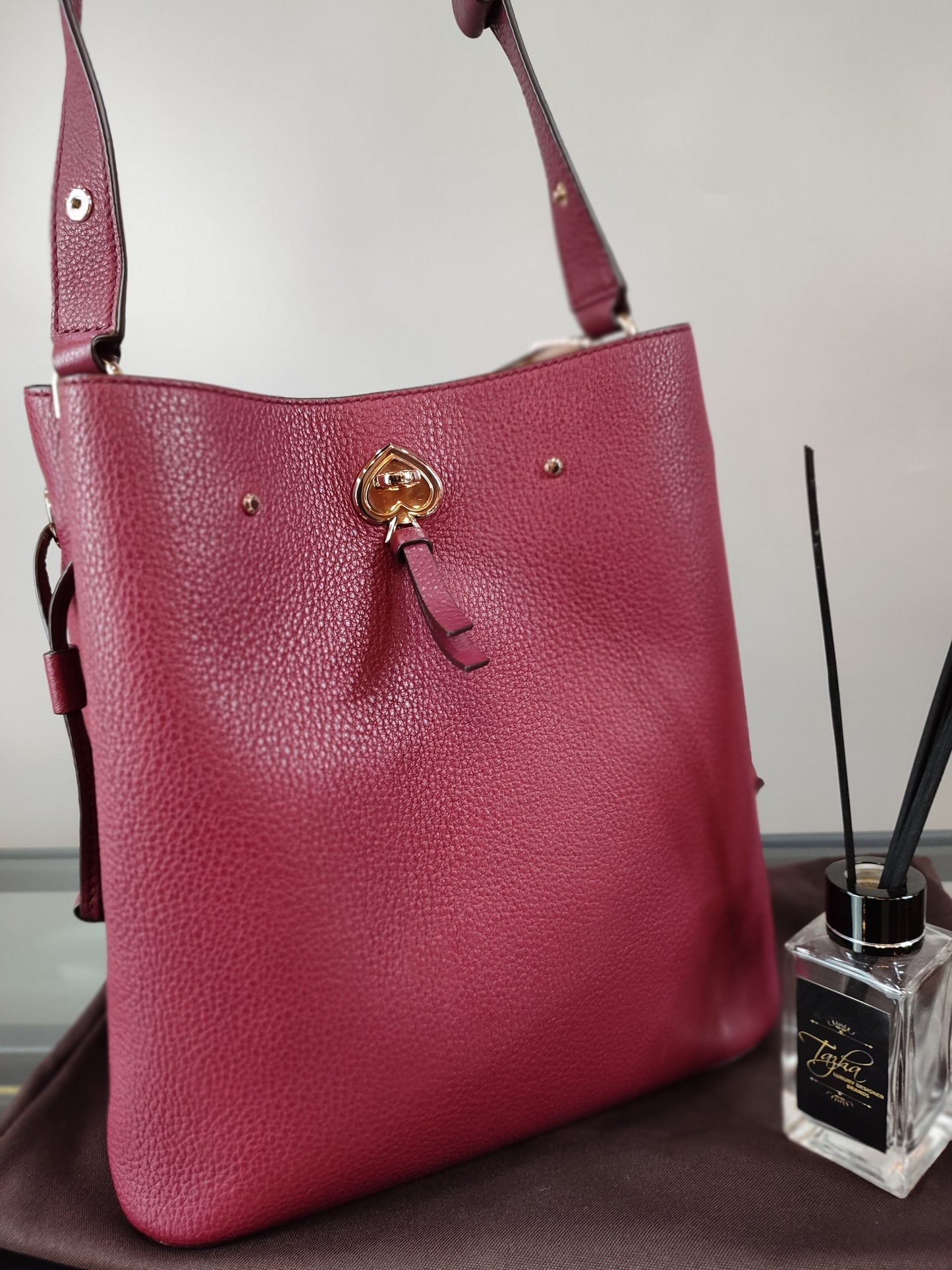 Kate Spade Burgundy Bucket Bag