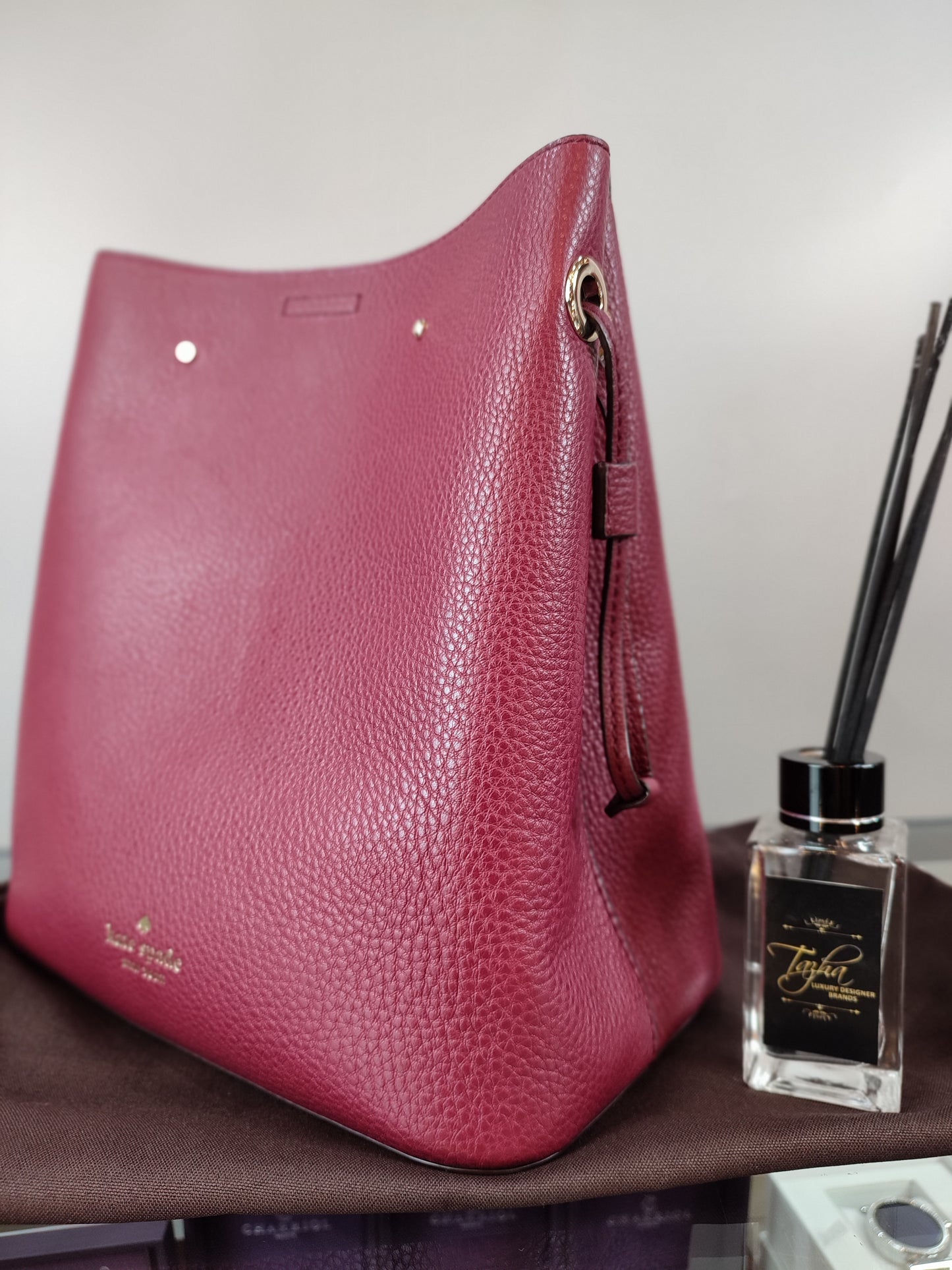 Kate Spade Burgundy Bucket Bag