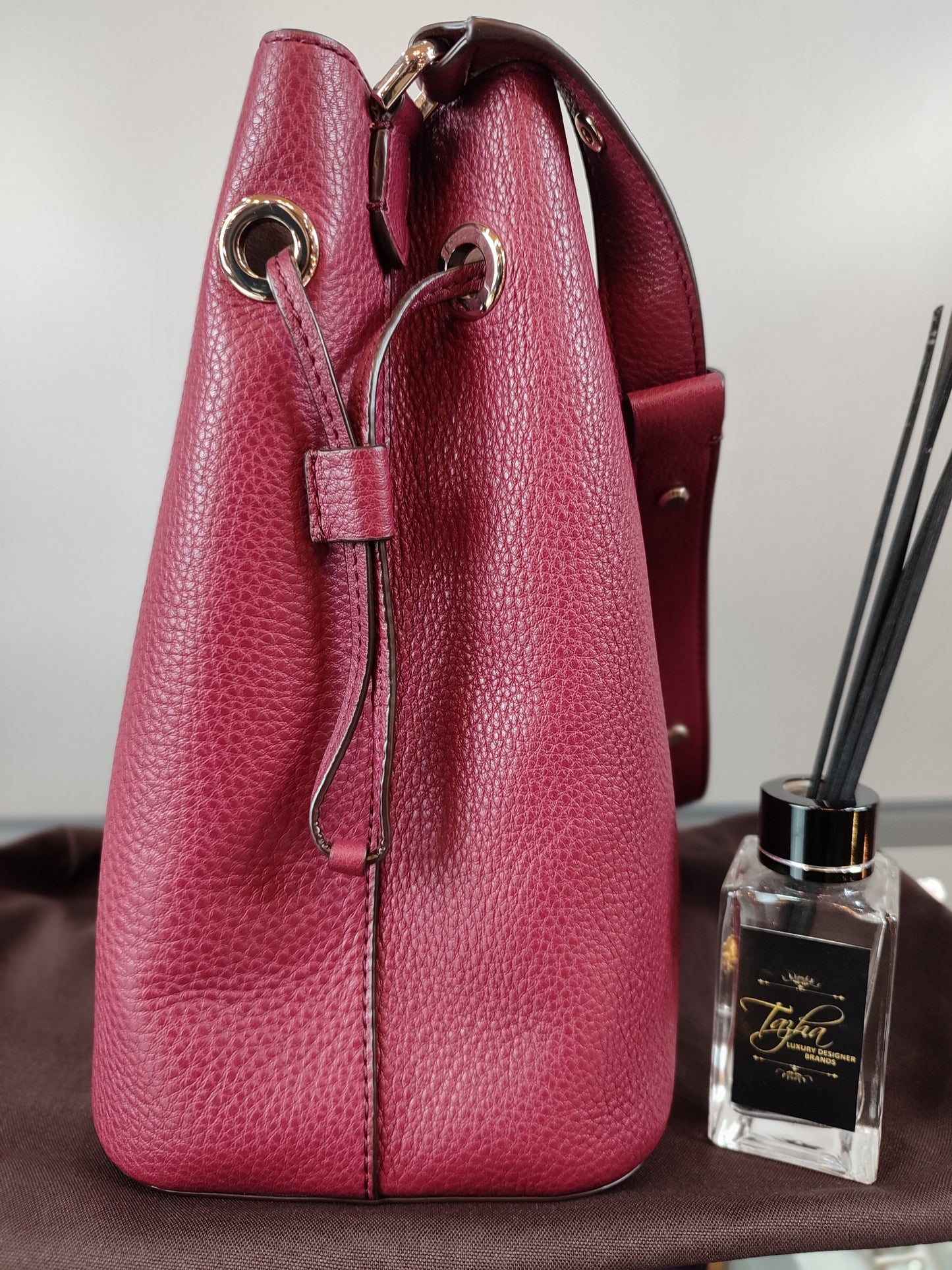 Kate Spade Burgundy Bucket Bag