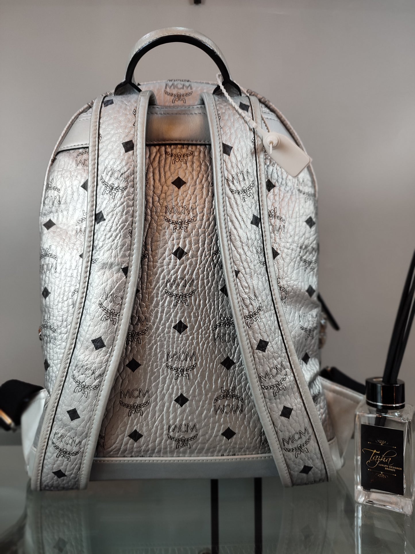 MCM Backpack Berlin Silver