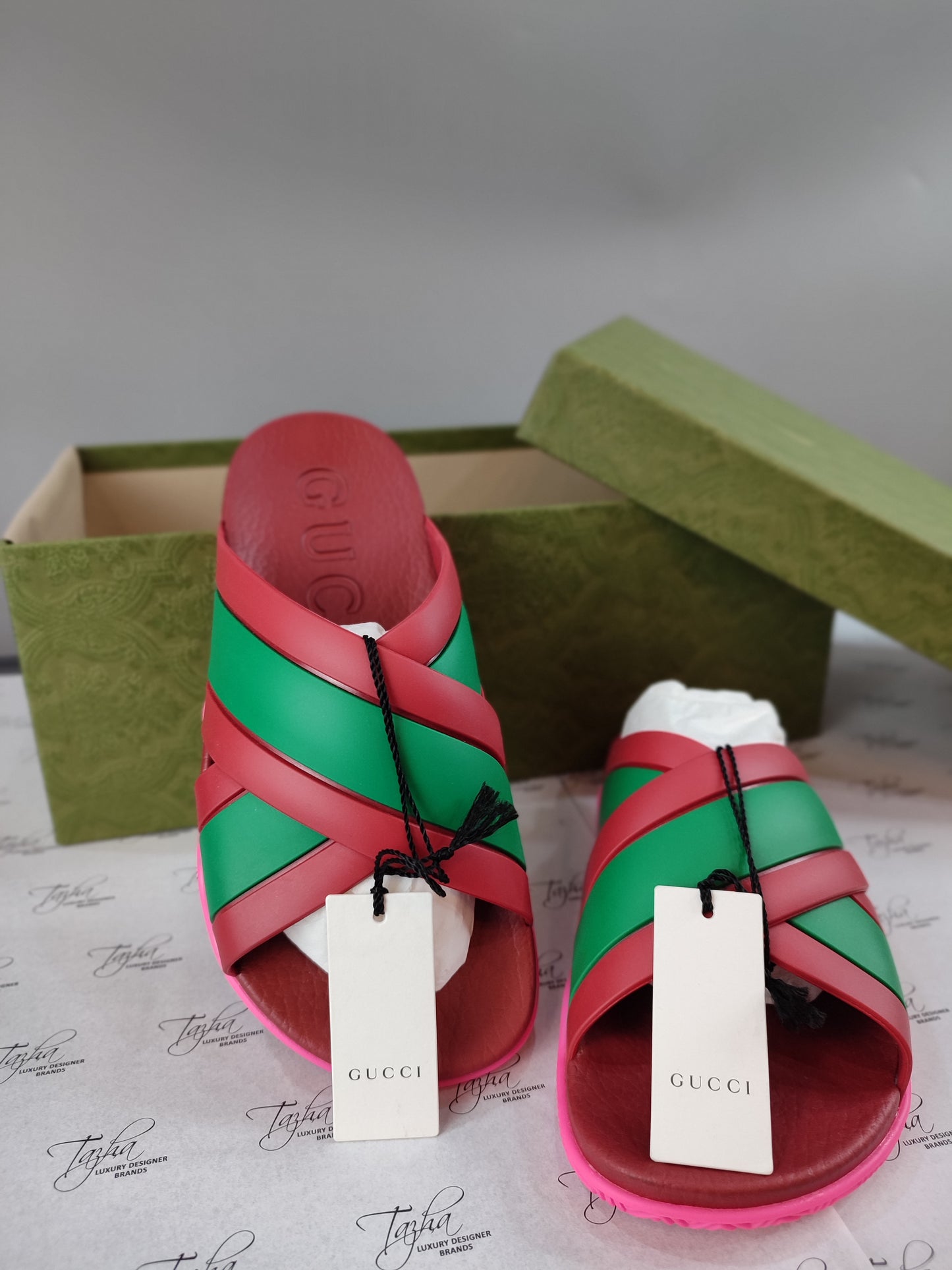 Gucci Web Stripe Slides