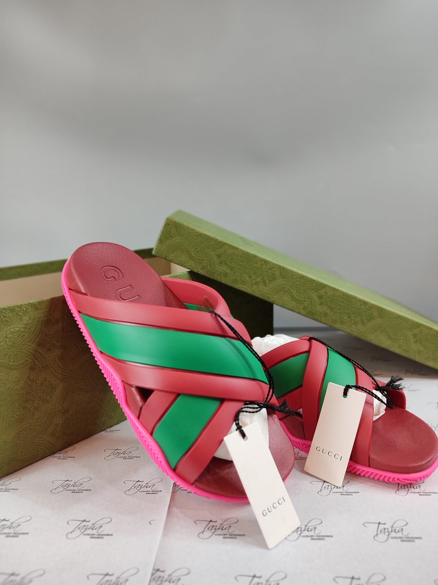 Gucci Web Stripe Slides