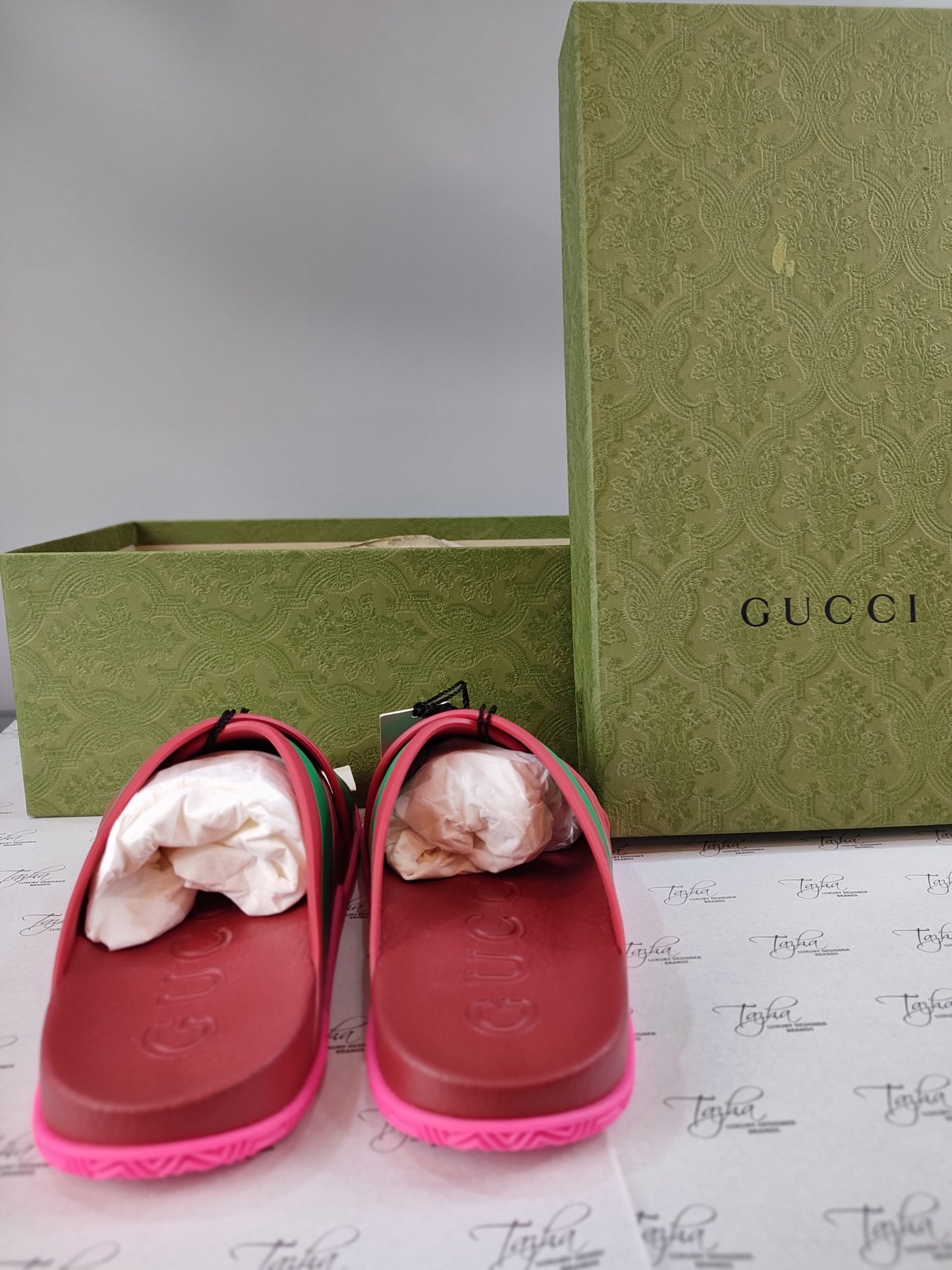 Gucci Web Stripe Slides