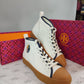 Tory Burch T Logo High Top Canvas Sneakers