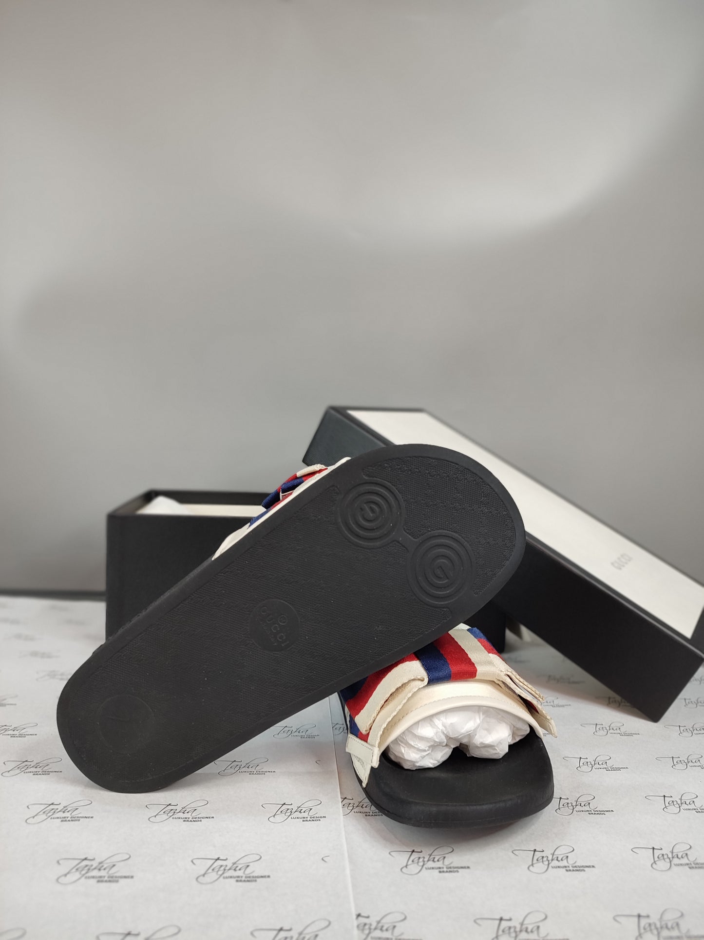 Gucci Satin Slide Web Bow