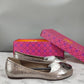 Tory Burch Reva Snake Skin Reptile Leather Ballet Flats