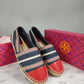 Tory Burch Stripe Cap Toe Leather Espadrilles