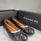 Coach Pumps Low Heel Shoes Round Toe Leather Ribbon