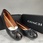 Coach Pumps Low Heel Shoes Round Toe Leather Ribbon