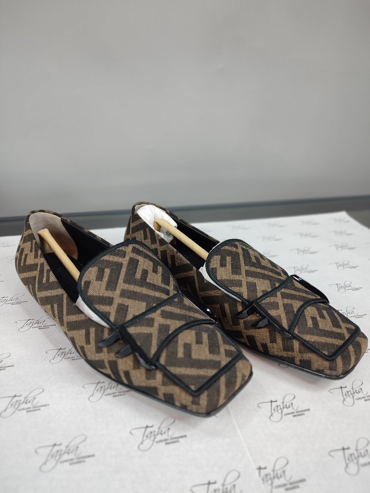 Fendi Zucca Canvas Loafers