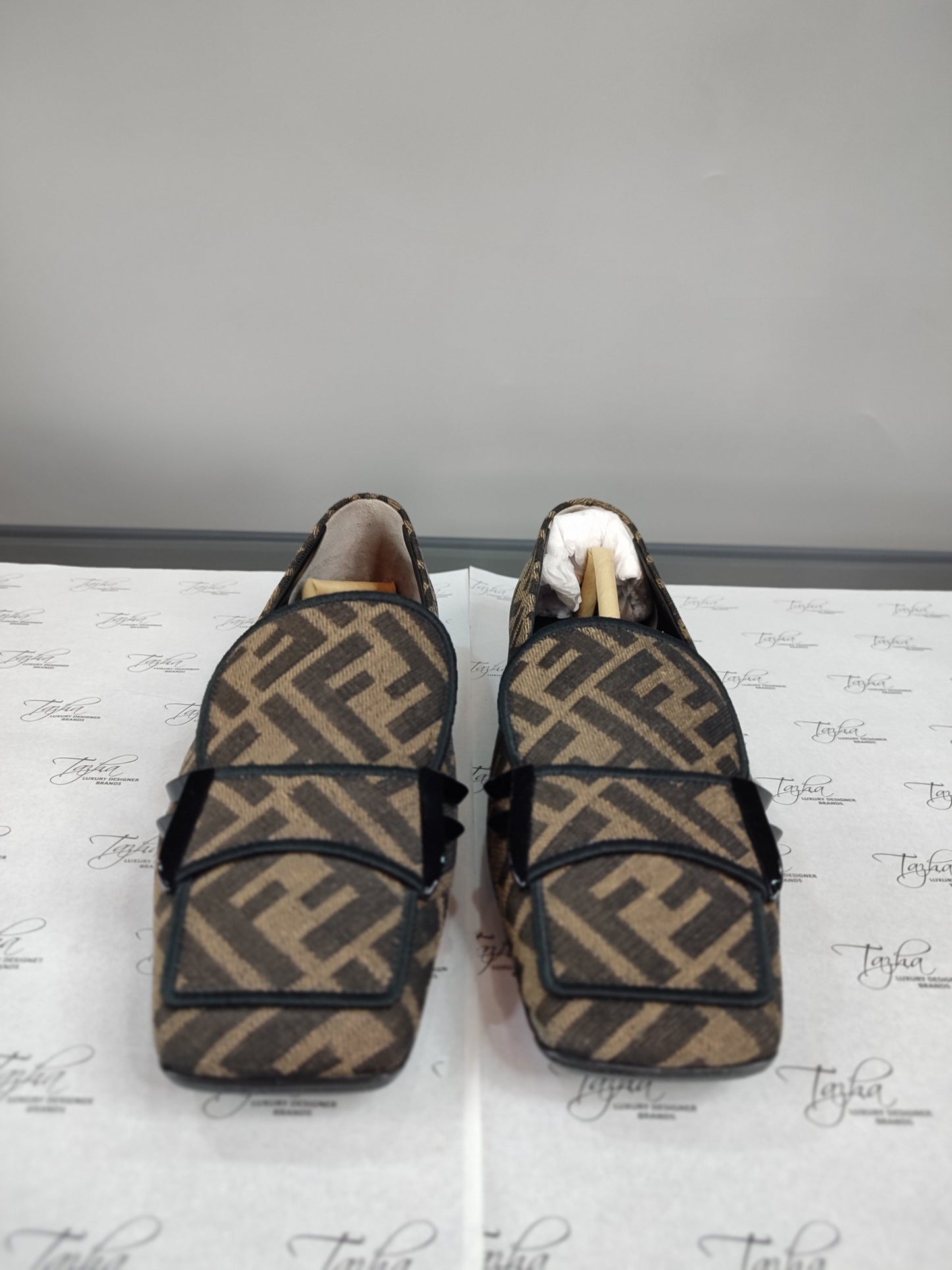 Fendi Zucca Canvas Loafers