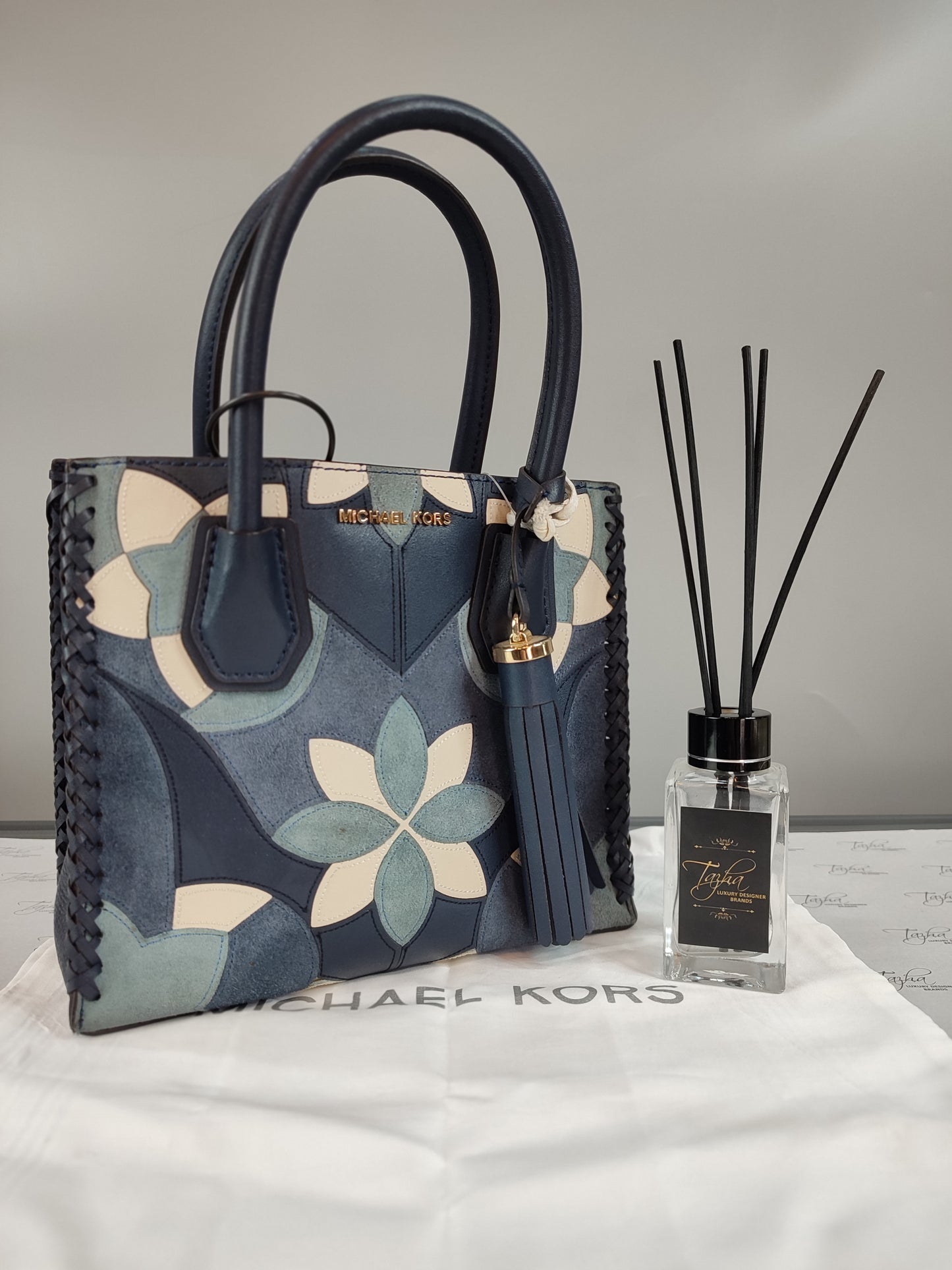 Michael Kors Mercer Medium Bag Blue Floral