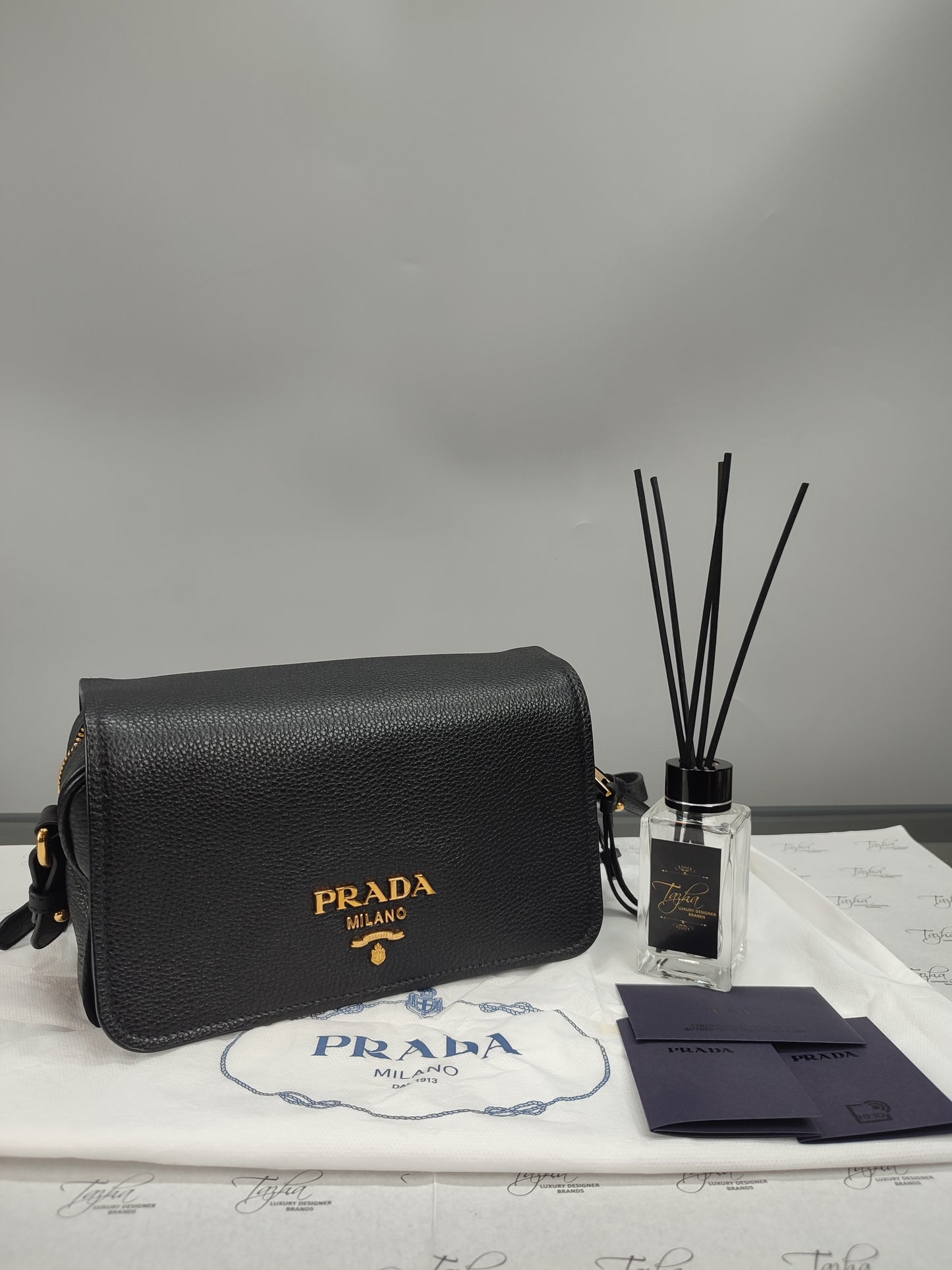 Prada 1BD163 Vitello Phenix Crossbody Bag