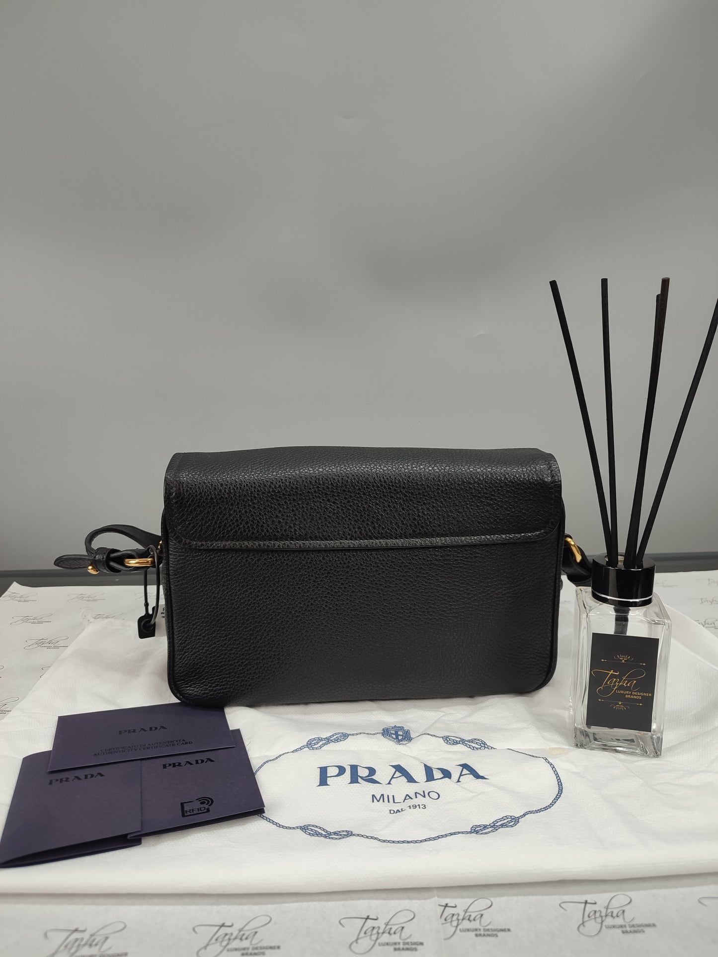 Prada 1BD163 Vitello Phenix Crossbody Bag