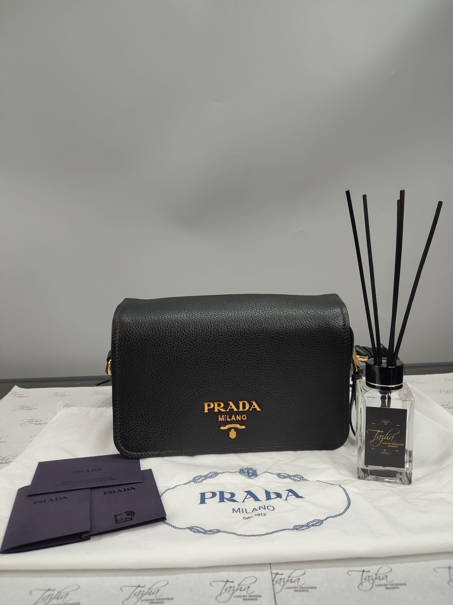 Prada 1BD163 Vitello Phenix Crossbody Bag