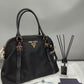 Tessuto and Saffiano Leather 1BB013 Black Nylon Satchel