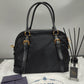 Tessuto and Saffiano Leather 1BB013 Black Nylon Satchel