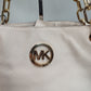 Michael Kors White Gold Leather Shoulder Bag