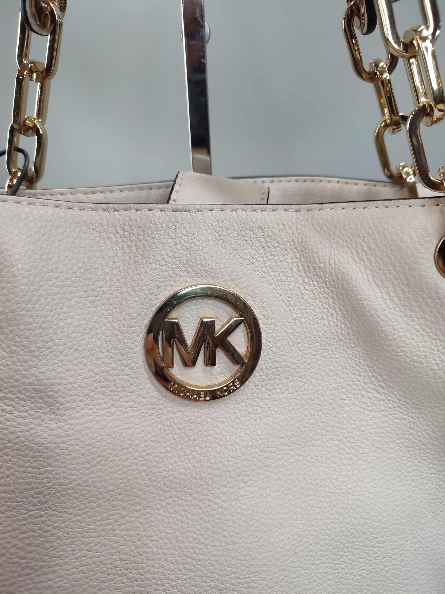 Michael Kors White Gold Leather Shoulder Bag