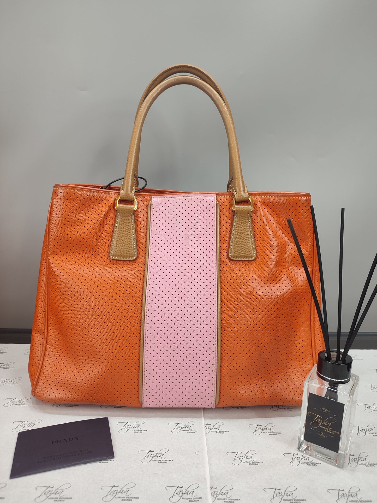 Prada Tricolor Saffiano Hand Bag