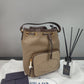 Brown Canvas Jacquard Logo Convertible Small Bucket Bag 1BH038