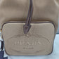 Brown Canvas Jacquard Logo Convertible Small Bucket Bag 1BH038