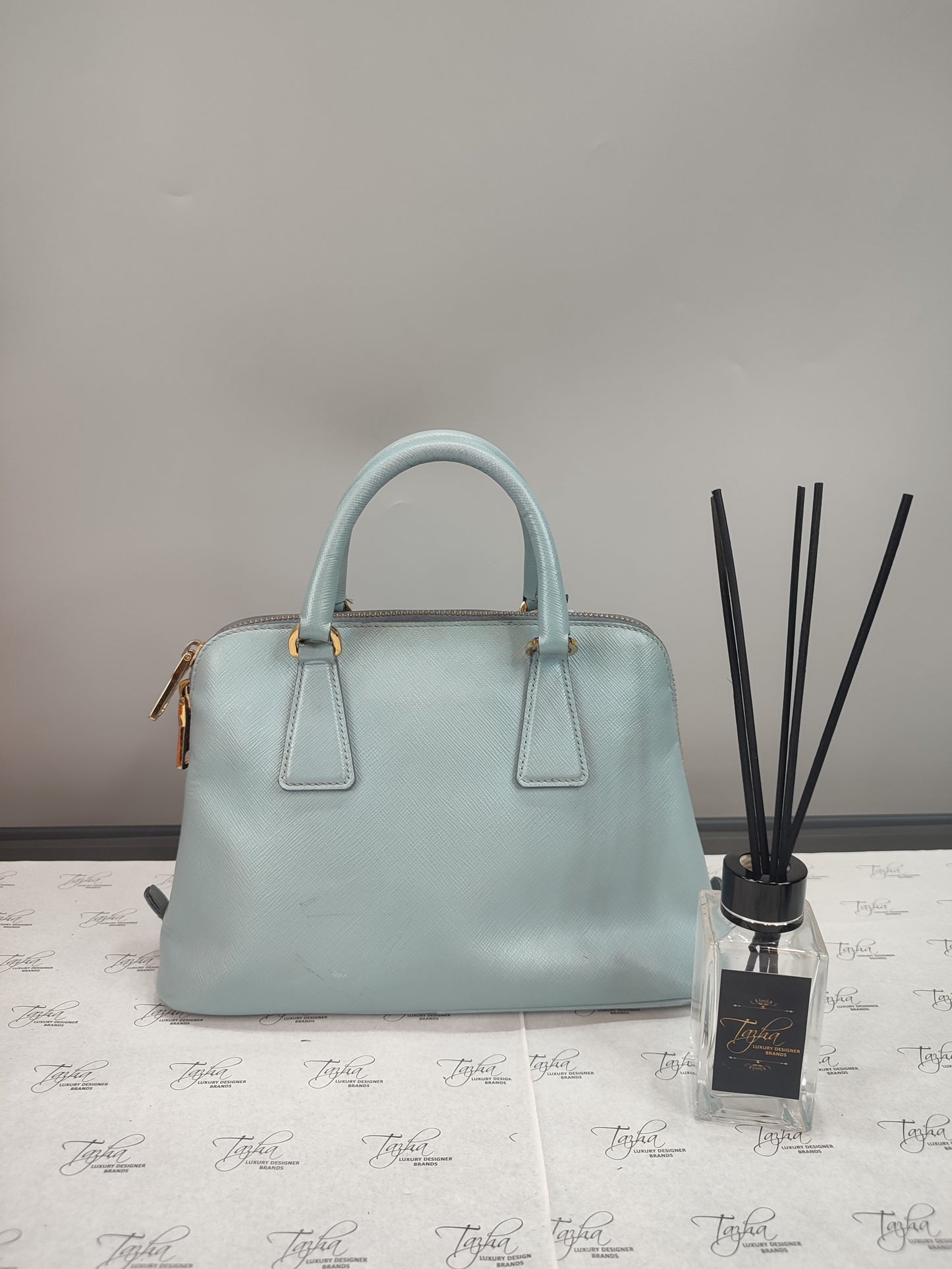 Prada Saffiano Lux Astrale Dome Satchel Bag