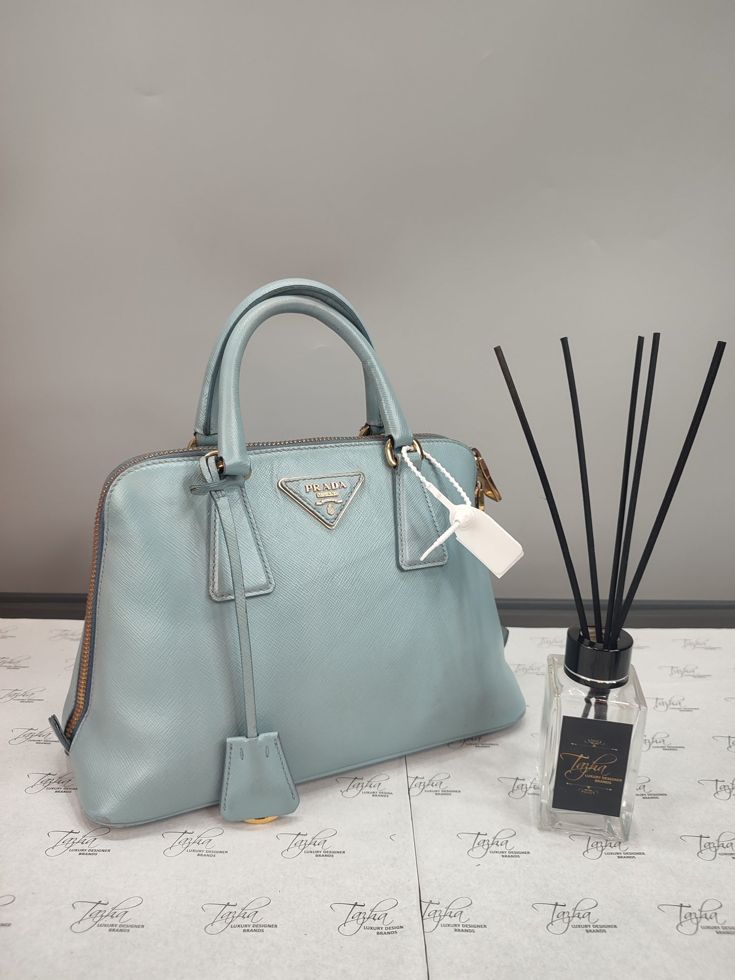 Prada Saffiano Lux Astrale Dome Satchel Bag