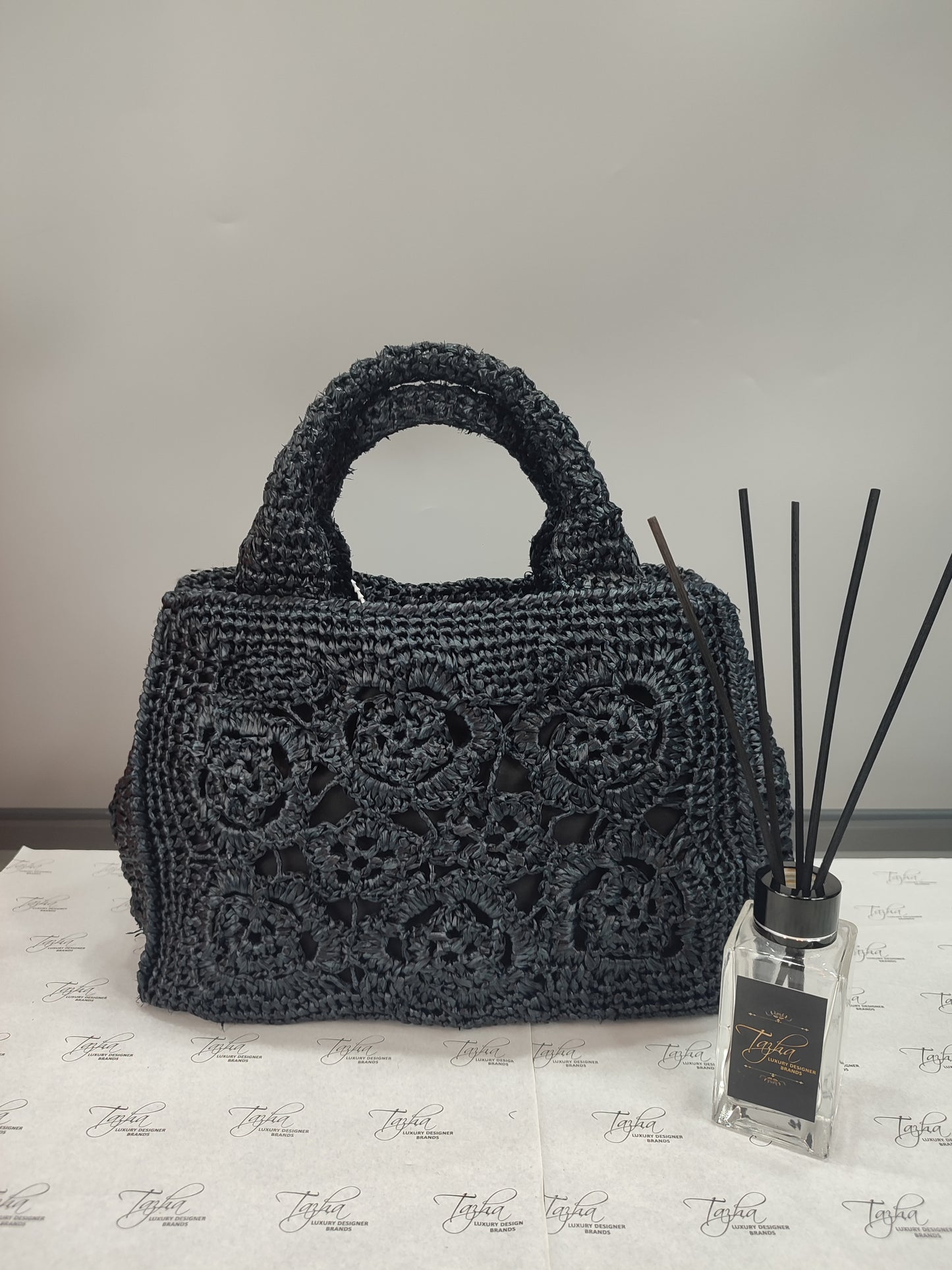 Prada BN2889 Raffia Hand Bag