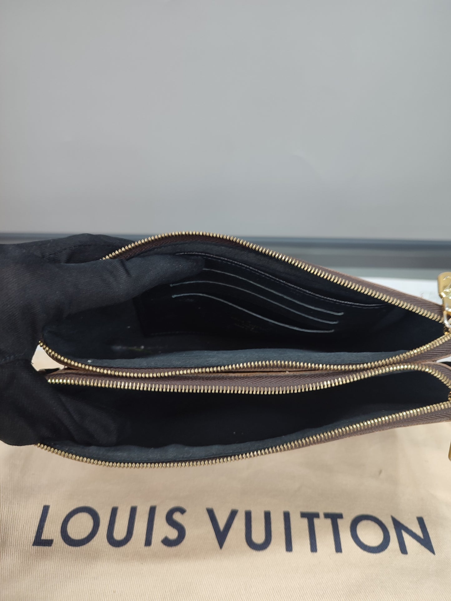 Louis Vuitton Double Zip Pochette Reverse Crossbody Bag