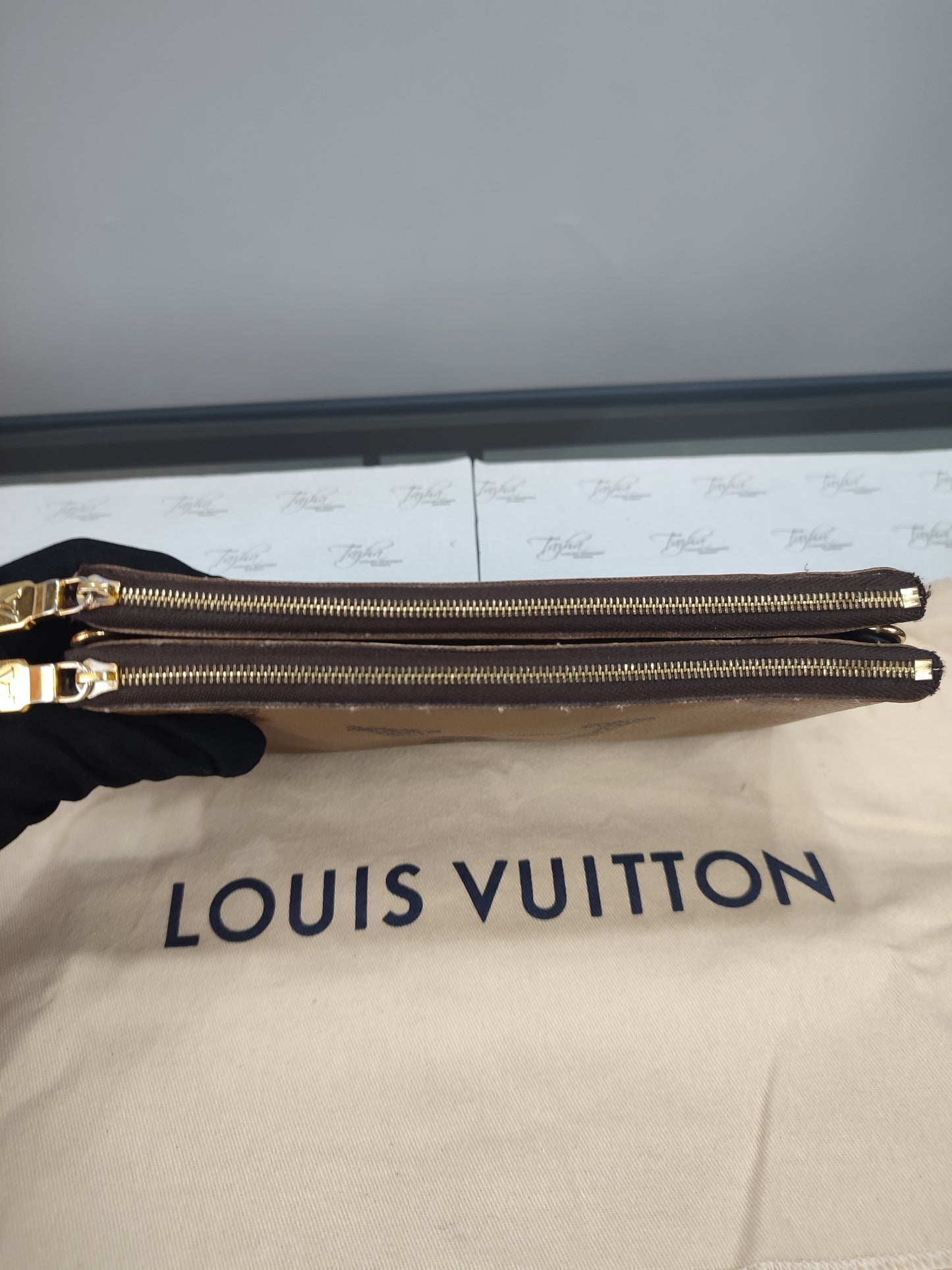 Louis Vuitton Double Zip Pochette Reverse Crossbody Bag