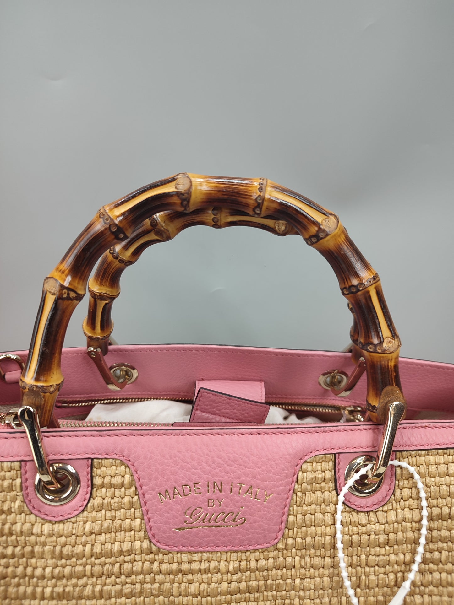 Gucci Bamboo Straw Tote Bag