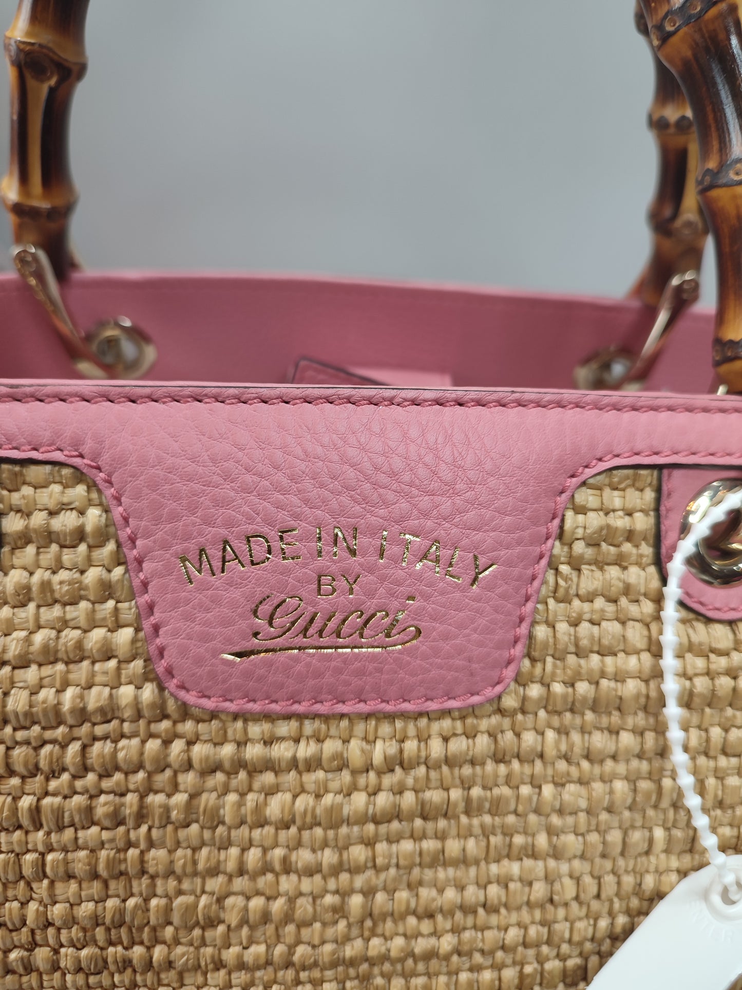 Gucci Bamboo Straw Tote Bag