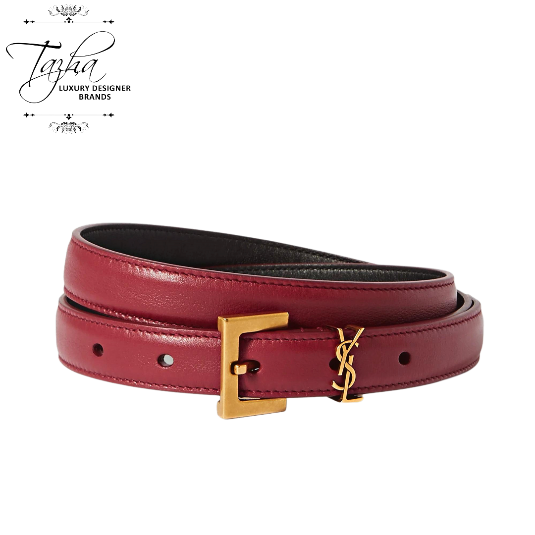 Monogram leather belt