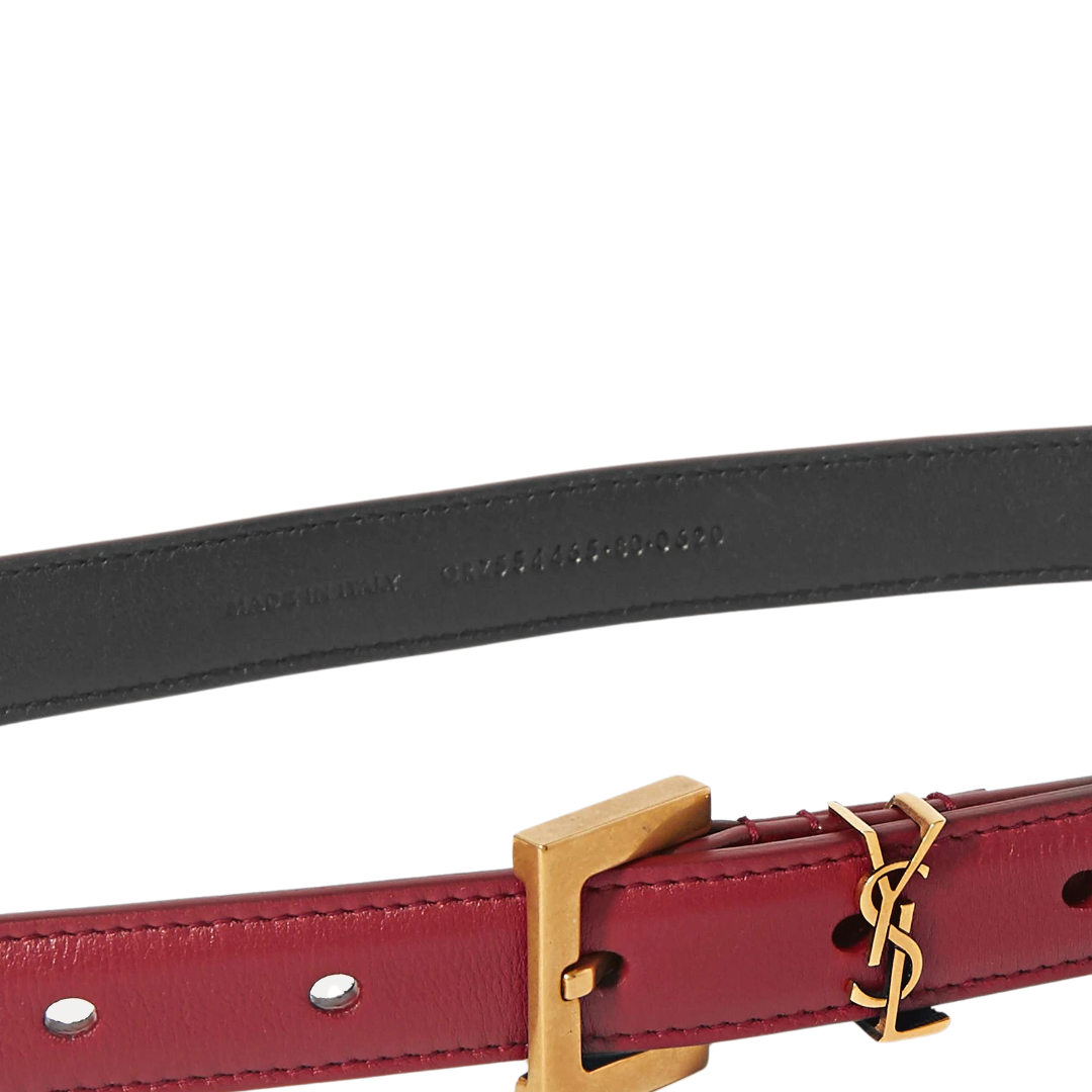 Monogram leather belt