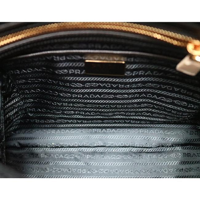 Tessuto and Saffiano Leather 1BB013 Black Nylon Satchel